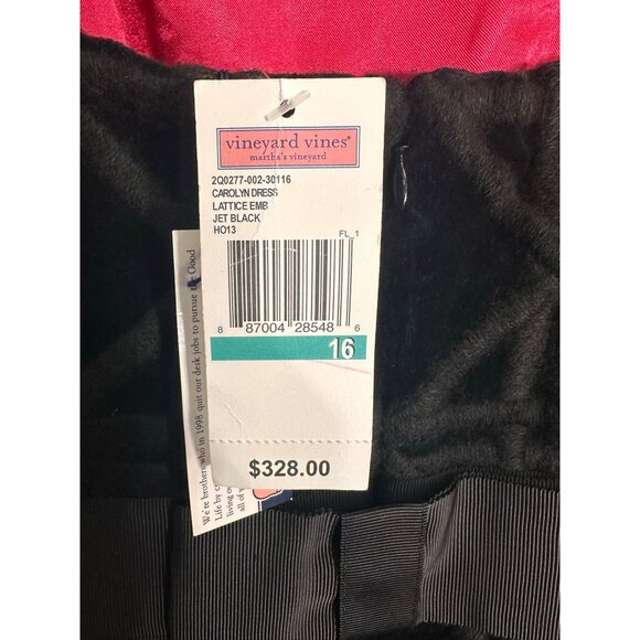 Vineyard Vines Velvet Strapless Lattice Embroidered Carolyn Dress 16 - Picture 4 of 11